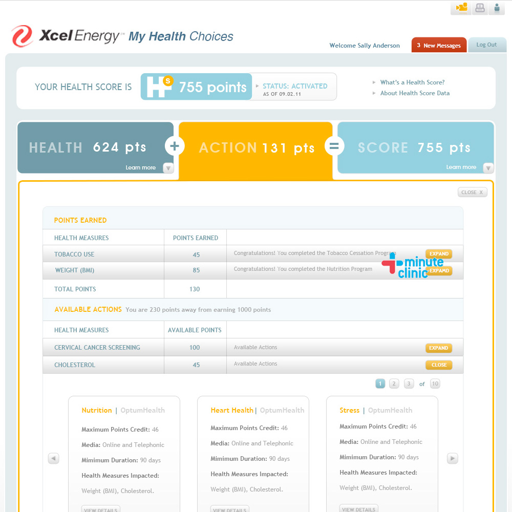 Detailed Health Score Page